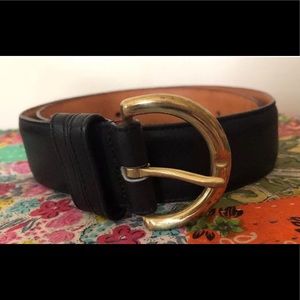 WOMENS COACH WIDE BLACK TANNED LEATHER BELT SZ M